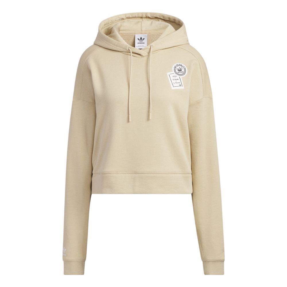 Adidas Originals Trefoil X Changchangxiong X Suyiming Co-Branded Series Character Print Drawstring Hoodie Women Hoodie Khaki IK4311