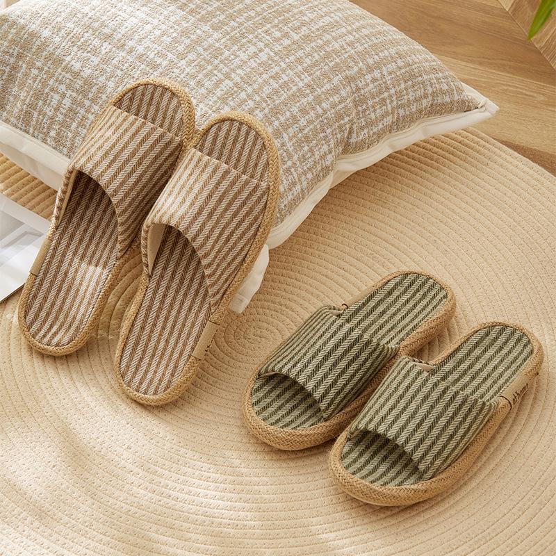

Retro Japanese cotton and linen slippers women s summer home non-slip soft bottom non-smelly feet home fabric spring and autumn four seasons men 44/45 синій