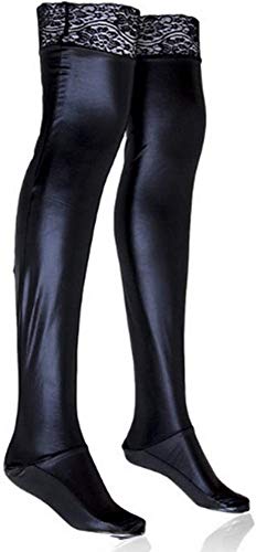 Pure Bon PU Leather Bizarre Glove and Knee-High Socks Set, One Size Fits All, TOKYO GOODS MARKET (Black)