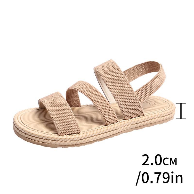Large size sandals women's summer new flat-soled student shoes soft-soled beach sandals
