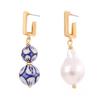 Kenjie Summer Ceramic Geometric Asymmetrical Earrings - Women's Cross-Border Versatile Design