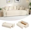 Sleeper Sofa 230 Cm 3-Seater Sofa with Sleep Function, Cushions, Storage, Corduroy Look for Living Room, Beige