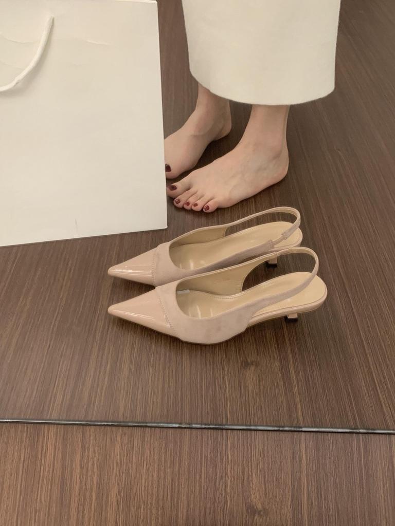 With Skirt Kitten and Bag Head Sandals, Women's Beautiful Temperament Pointed High Heels