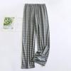 Pantaloni Pigiama a Quadri in Puro Cotone da Uomo - Larghi, Taglie Forti, Leggeri per Primavera, Estate e Autunno.