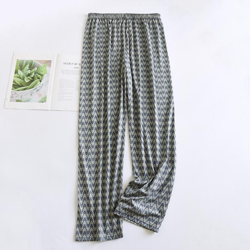 Pantaloni Pigiama a Quadri in Puro Cotone da Uomo - Larghi, Taglie Forti, Leggeri per Primavera, Estate e Autunno.