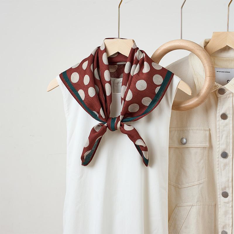 Elegant Polka Dot Double Sided Printed Versatile Women Fashion Neck Scarf