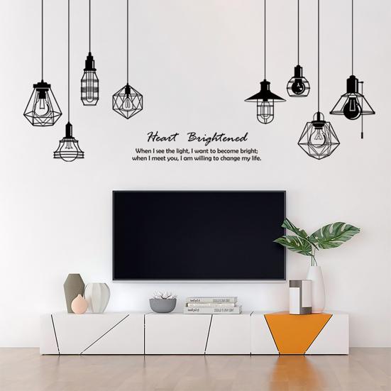 2 Sheets/Set Wall Decals Plane Photography Props Chandelier Room Self-adhesive Pattern Wall Stickers
