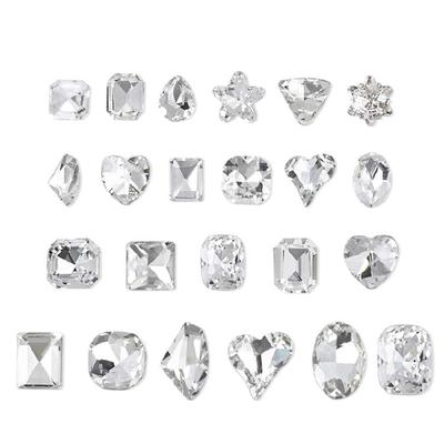 10x Irregular Shape Nail Charms Nail Rhinestones Clear Nail Crystal Gems Charms