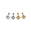 Exquisite Stainless Steel Small Screw Back Stud Earrings: Star, Heart, Scissors Styles for Cartilage Piercings