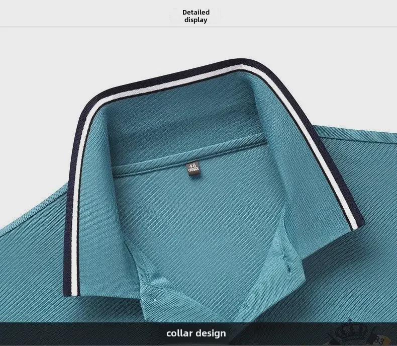 Men's High-Quality Embroidered Short-Sleeve POLO Shirts, Loose Fit for All Ages, Summer Style