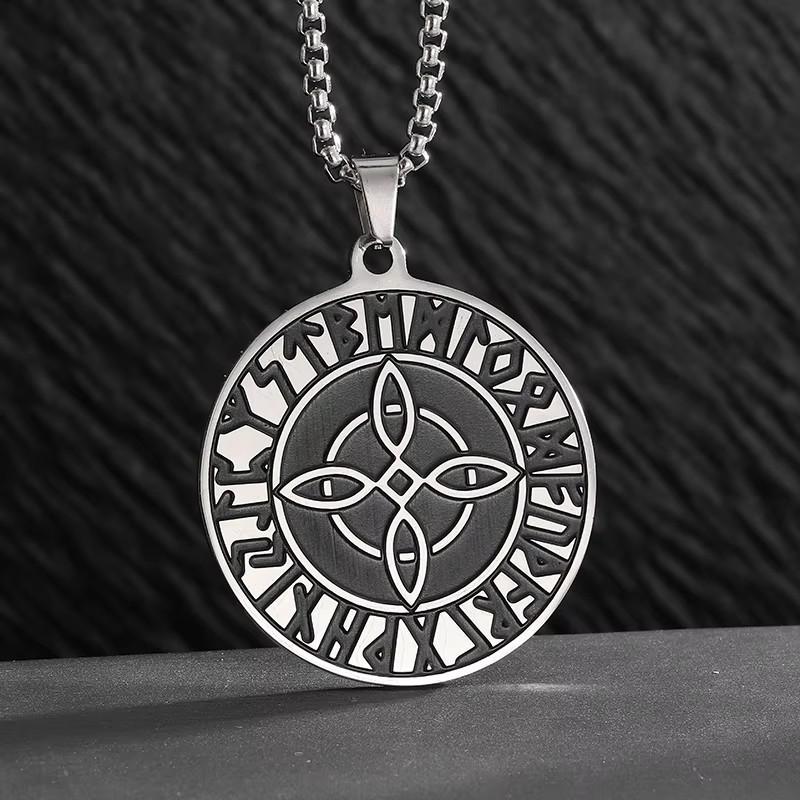 Good Luck Celtic Irish Knot Necklace Stainless Steel Witch Moon Amulet Protection Jewelry Women Fashion Necklace