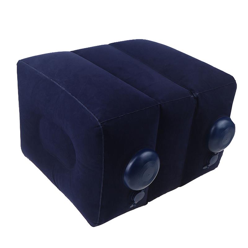Inflatable Footrest Pillow Pvc Flight Sleeping Footrest Rest Pillow 3 Layer Height Adjustable Car Bus Travel Foot Rest Pillow