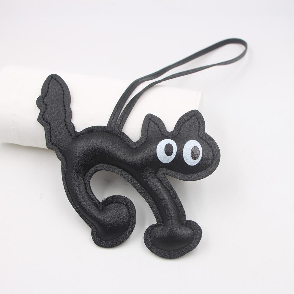 Mini Bear Keychain PU Leather Animals Keyring Hanging Ornament Backpack Handbag Charm Gift For Men Women Korean Bag Charms Y2k