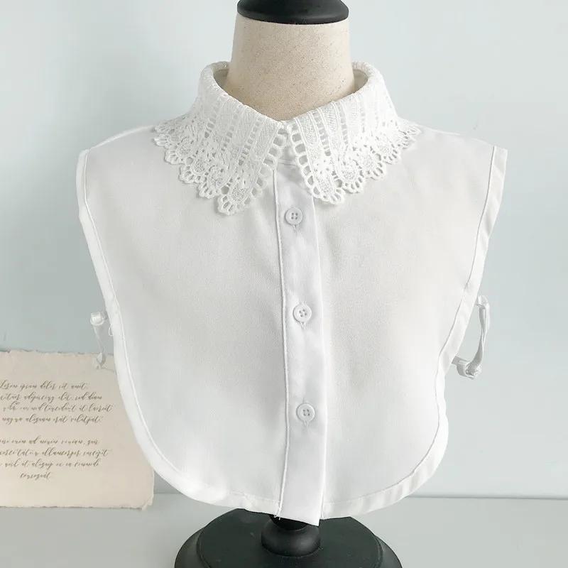 Fake Collar For Shirt Detachable Collars Solid Shirt Lapel Blouse Top Men Women Black White Girls Top Clothes QH132