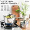 MICHELANGELO 3-quart Stew Pot with Lid Stainless Steel Sauce Pot Soup Pot Thickened Bottom Cooking Pot Induction Compatible
