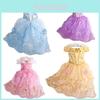 Elegant Kids Girls Princess Fancy Dress For Rapunzel Belle Cinderella Cosplay