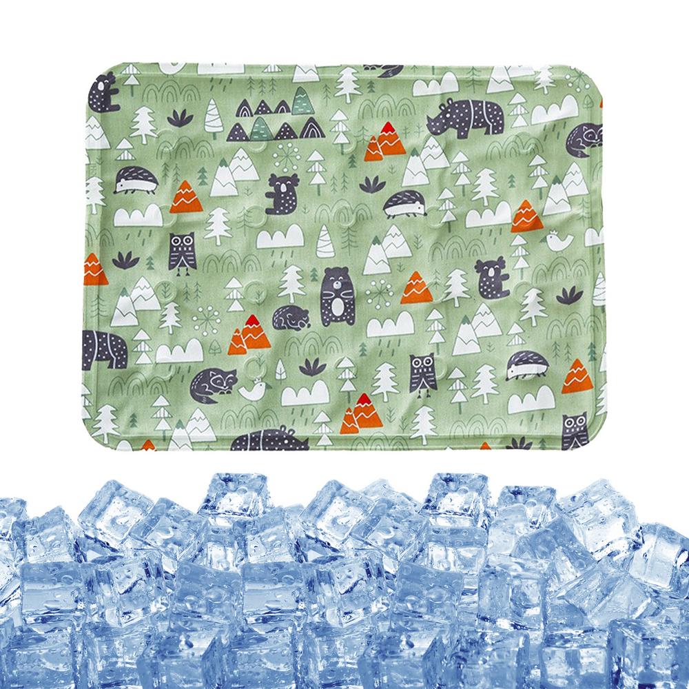 Pet Cooling Mat Comfortable Dog Sleeping Pad Self-Cooling Cute Animal Pattern Outdoor Pet Supplies Rectangular Cat Bed Cooling