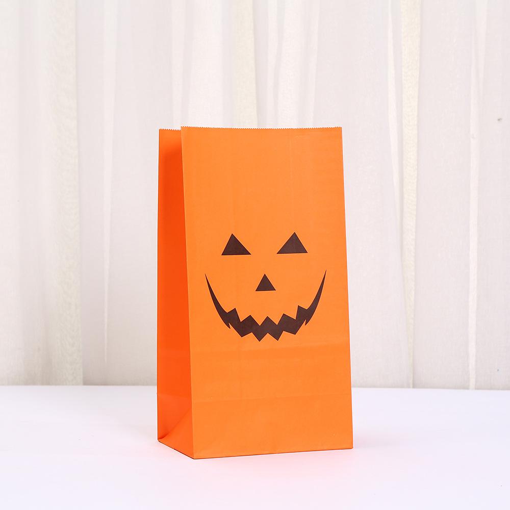 StoBag Halloween Pumpkin Paper Bags for Candy Treats Party Favors Trick or Treat Supplies Gift Wrap for Kids School Events