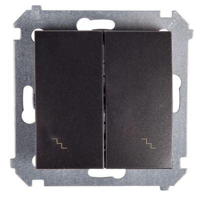 Simon 54 Double Staircase Switch with Backlight Anthracite Dw6/2L.01/48
