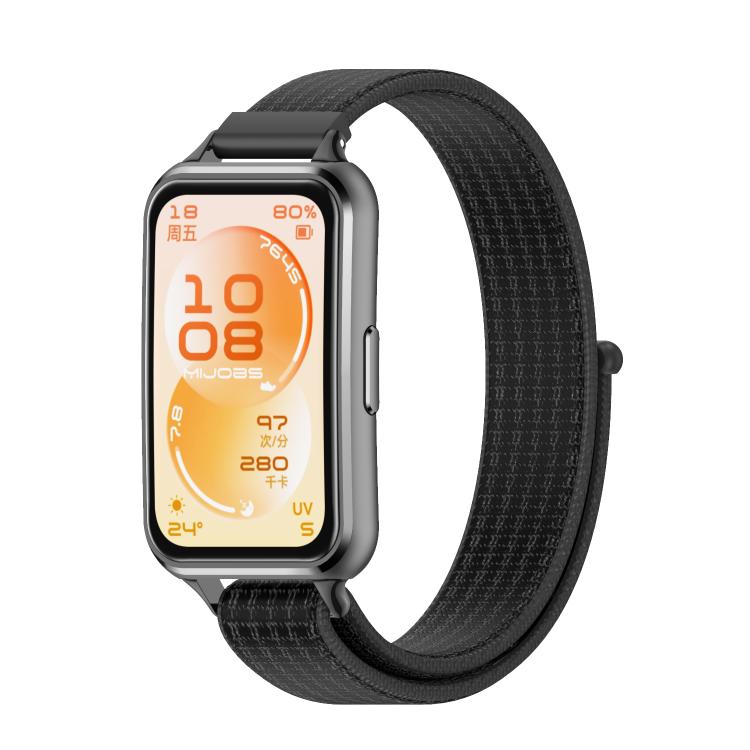 Breathable Nylon Loop Watch Band For Huawei Band 11 / Band 11 Pro, Adjustable Replacement Wrist Strap with Zinc Alloy Connectors