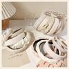 2025 Lace Pearl Fold Hair Bands For Women Korean Style Wide-Brimmed Sponge White Headband  Elegant Hair Band