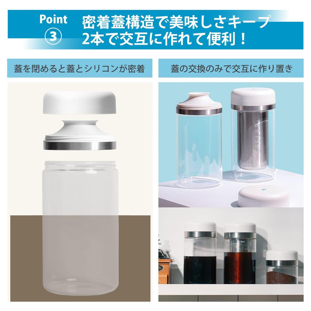 SHELBRU CBS Cold Brew System Cold Brew Coffee Water Dripper Heat Resistant Glass Present Gift Gift Box (Color Type)