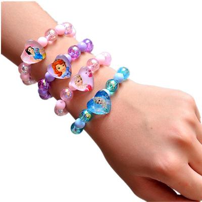 Siebenfarbiges Glitzerperlenarmband für Kinder - Prinzessinnen-Cartoon-Accessoires