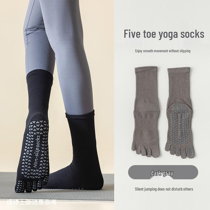 Professional Non-slip Split-toe Yoga and Pilates Mid-calf Socks