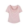 Demana Elegantes Damen-T-Shirt aus Wolle und Lyocell mit Drapierter Halslinie