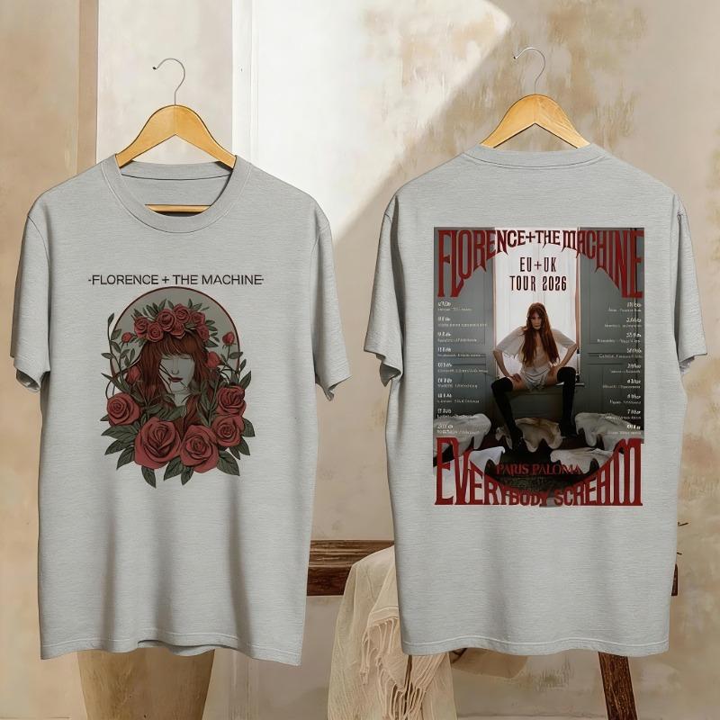 

Florence and The Machine Тур 2026 Футболка Графіка Концерту Ретро Унісекс та Жіноча Універсальна Зручна Дихаюча 3XL