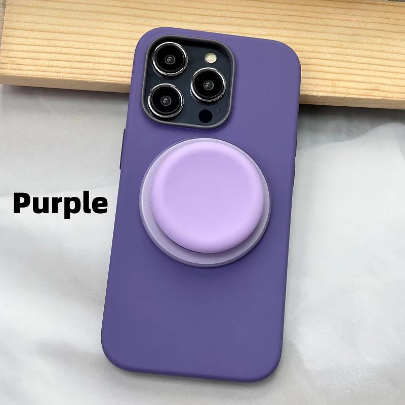 New Korea INS Style Macaron Color Silicone Round Pattern Strong Magnetic Griptok Bracket Desktop Holder For IPhone 17 Pro Max