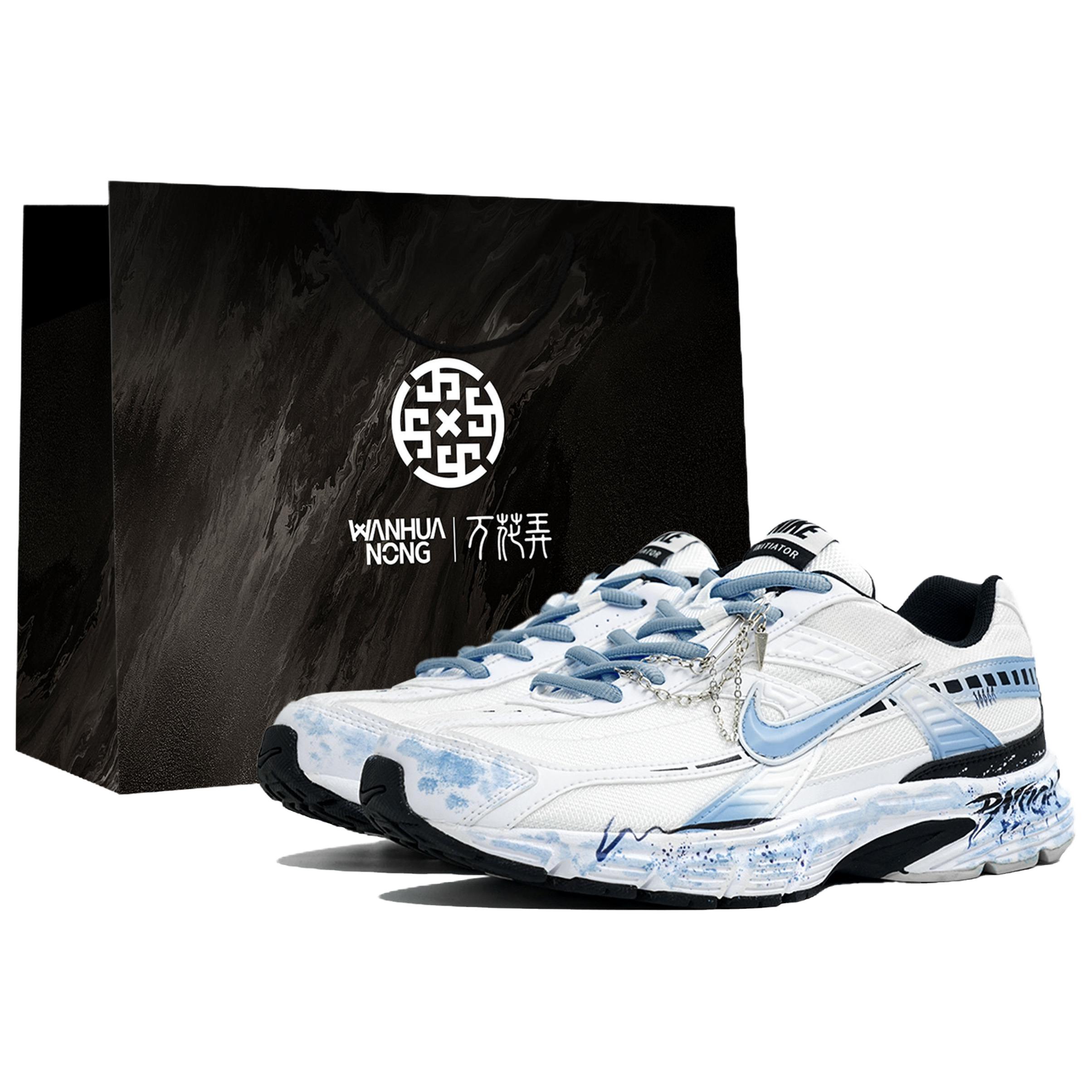 Nike Initiator Abriebfeste Niedrige Laufschuhe Herren Weiß Blau 394055-100(Team113-S-BOX) 43