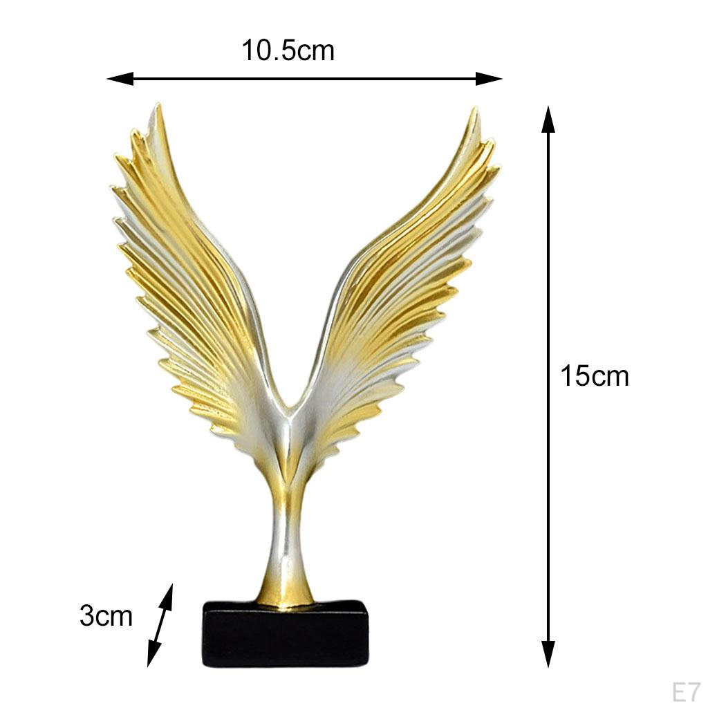 3/Angel Wing Statue Resin Figurine Sculpture Artwork Feng Shui European Style Miniature Animal Model