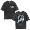 2026 New Ado Vintage Washed T Shirts Japanese Harajuku Fashion Oversized T-shirt Men Women Summer Aesthetic Clothing Tshirt Tops