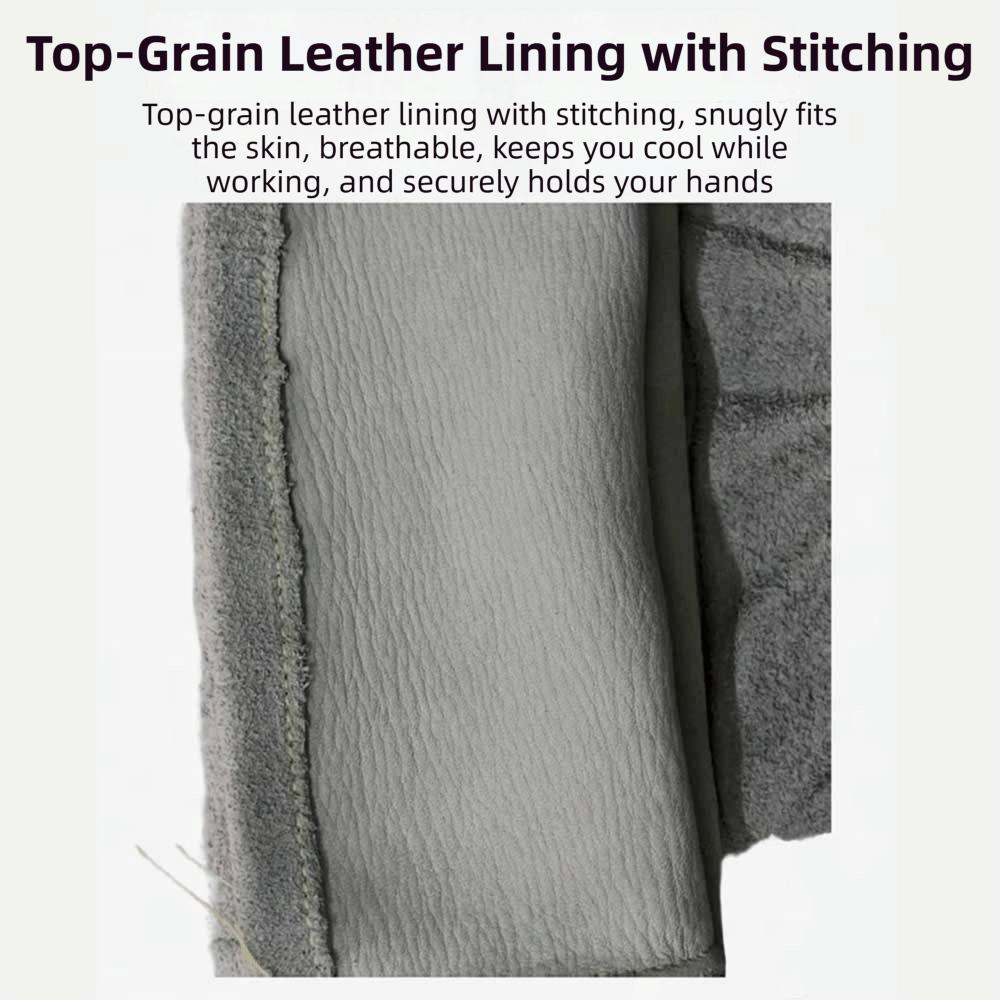 Langlebige dicke Schweißhandschuhe Rindsleder Schutzhandschuhe Hitzebeständige Handschuhe Industrieller Einsatz