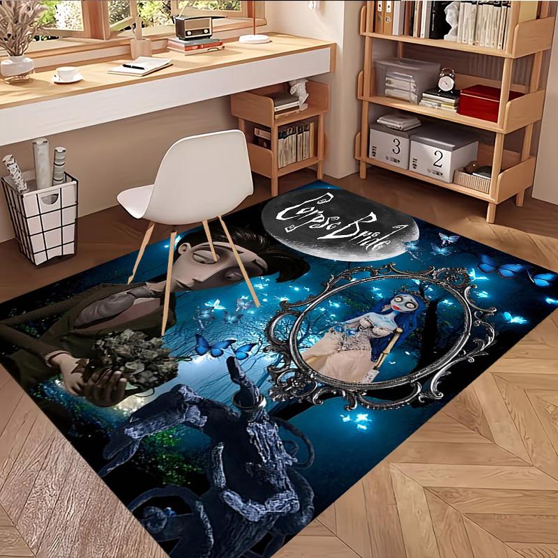 Corpse Bride Print Rug, Washable Floor Carpet, For Entryway Dorm Laundry Room Office Study, Home Decor Birthday Christmas Gift