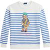 Bluza Polo Paski Wzór z Niedźwiedziem z Logo Okrągły Dekolt Długi Rękaw Odzież wierzchnia dla dzieci Biały 323965908001