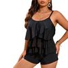 New Split Fat Woman Lotus Leaf Edge Swimsuit Women's Large Size European and American Conservative Tankini Swimsuit