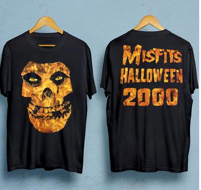 Misfits Band Happy Halloween Maglietta Nera 2 lati Unisex Tutte le taglie S-4XL