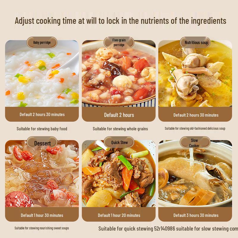 Multi-functional Ceramic Electric Stew Pot for Household Cooking: Purple Clay Porridge and Soup Stew Pot