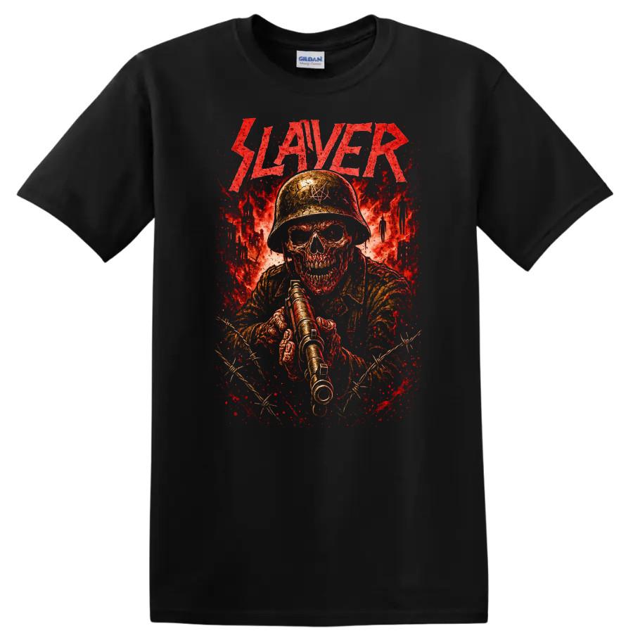 Skull Soldier T Shirt Retro Rock Heavy Metal Art Graphic Tee