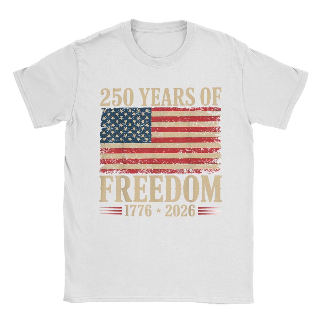 2026 New Streetwear TShirt 250th America Anniversary Independence 250 Years Cotton TShirts Leisure Tshirt for Male Beach Tees