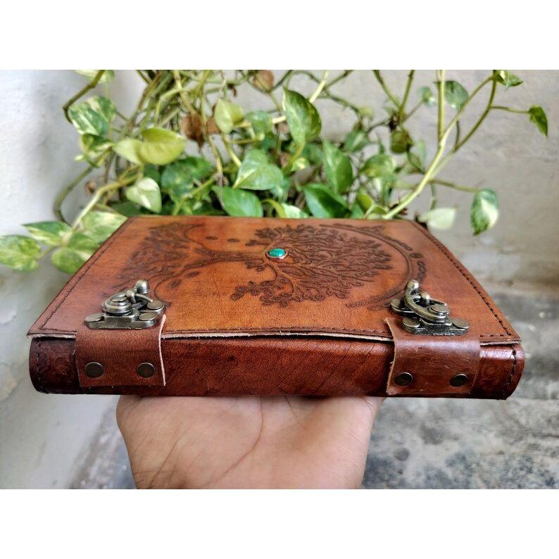 Hand-Embossed Leather Journal | Artisan-Crafted Notebook | Leather Grimoire | Perfect for Anniversaries or Christmas Gifts. ( Pack of 3 )