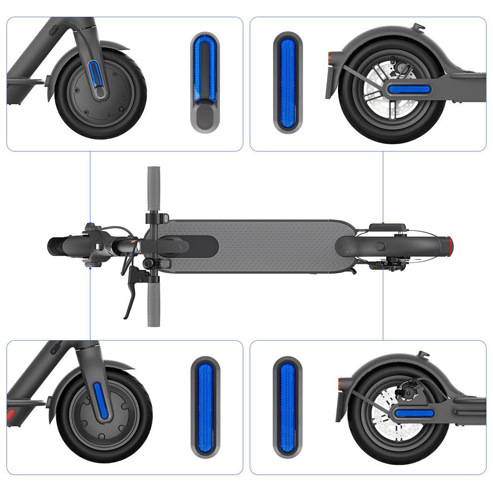 Sada 4 ks nábojů kol elektrické koloběžky Krytka Vidlice Reflexní proužky Boční ozdobný kryt kola se šrouby Kompatibilní s M365 PRO PRO2 1S