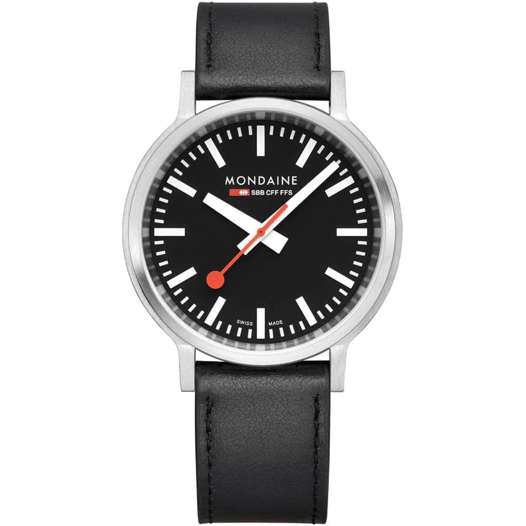 

MONDAINE Wristwatch for Men and Women Stop to Go 41mm Black Dial Grape Vegan Leather stop2go [MONDAINE] MST.41020.LBV.2SE [Official Import] чорний