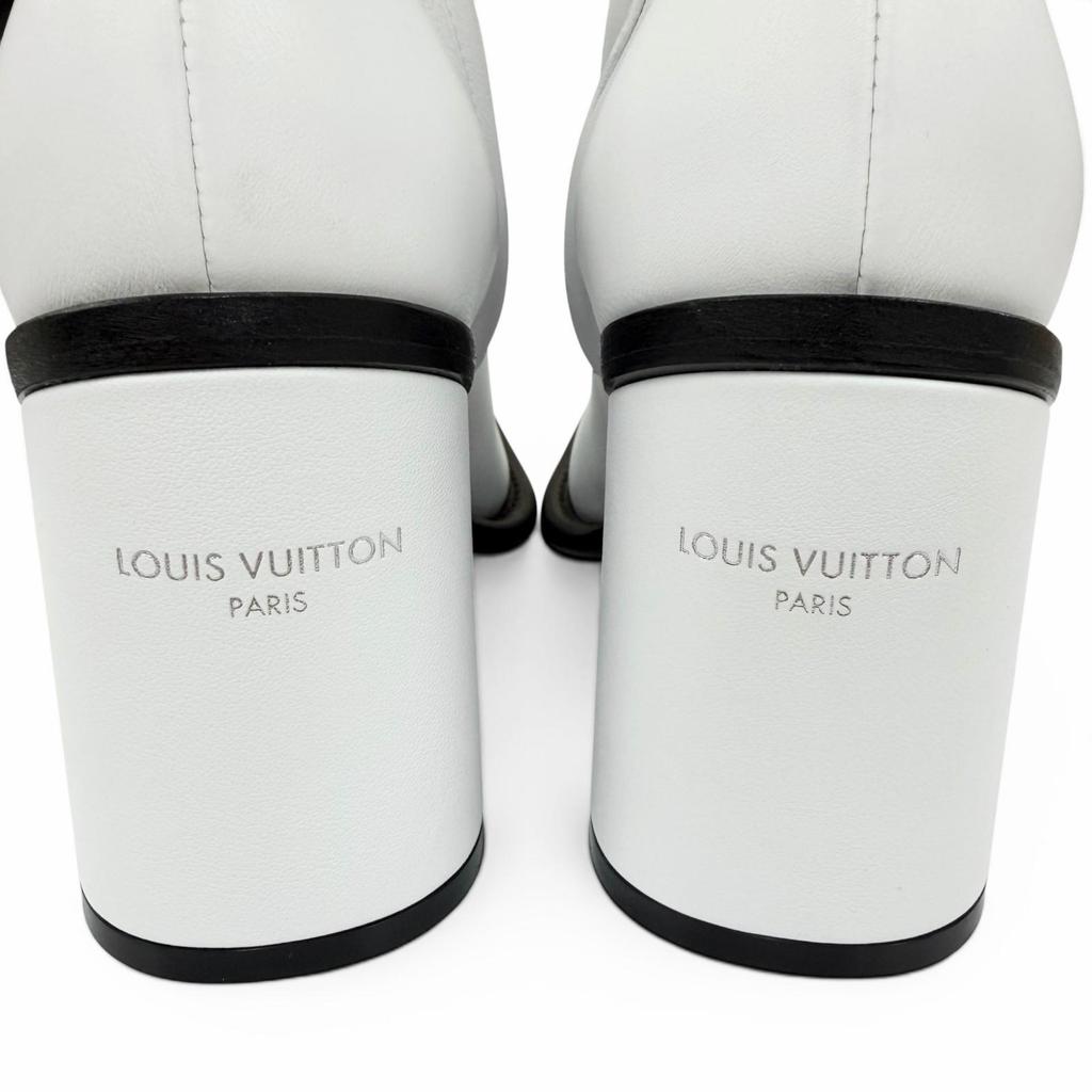 Excellent LOUIS VUITTON Ankle boots Berlin Line white leather Women 37 Used