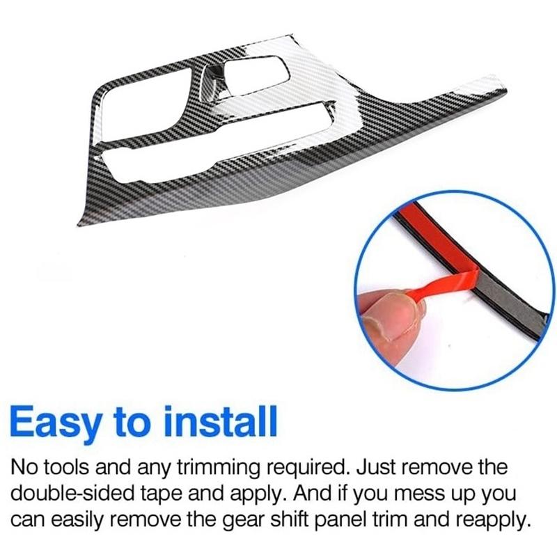 WO-For -BMW 5 Series G30 2018- Carbon Fiber Car Center Console Gear Shift Panel Cover Trim Frame Decor Sticker