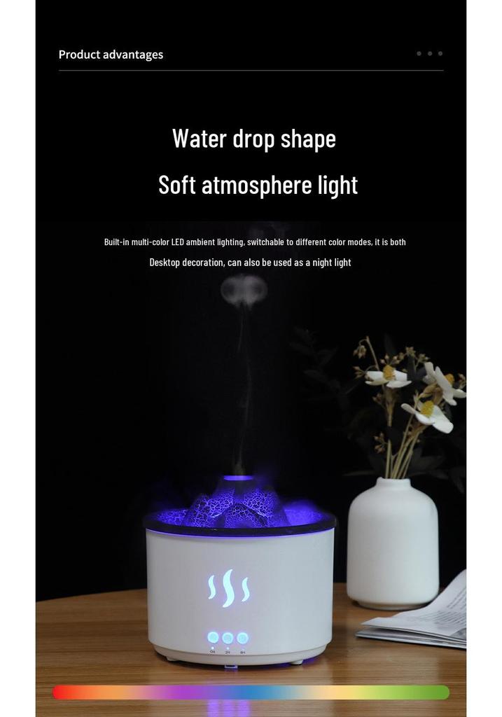 Flame Design Essential Oil Diffuser: Silent Air Freshener, Mood Lamp, and Desktop Humidifier for Home Bedroom