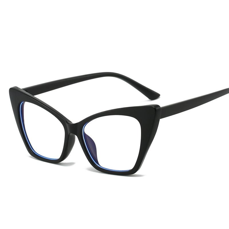 Women Cat Eye Glasses Fashion Retro Anti Blue Light Large Frame Color Computer Eyeglass Luxury Brand Design Decorative Eyewear