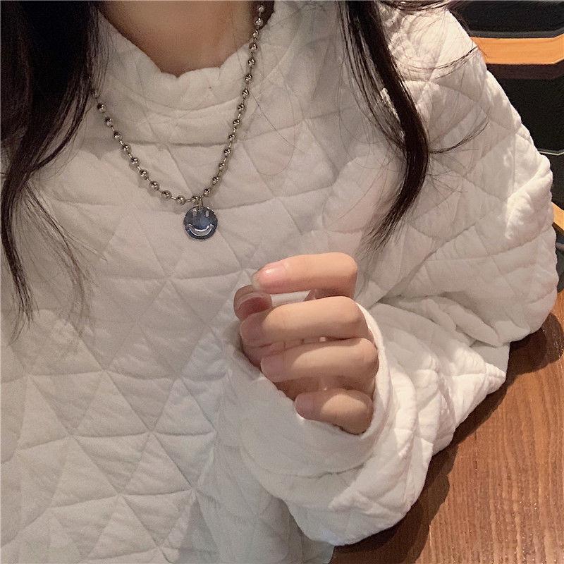 Women's Korean Style Quilted Cotton Sweatshirt - Thickened, Loose Fit, Autumn/Winter Solid Color Bubble Air Top Jacket